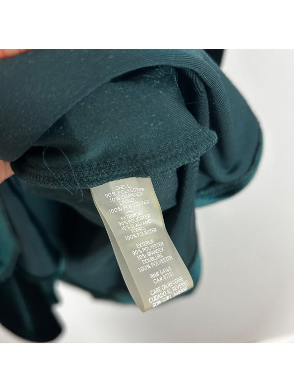 Karl Lagerfeld Green Velvet Faux Wrap Dress Tie Waist Size 10 Women's - Picture 5 of 6